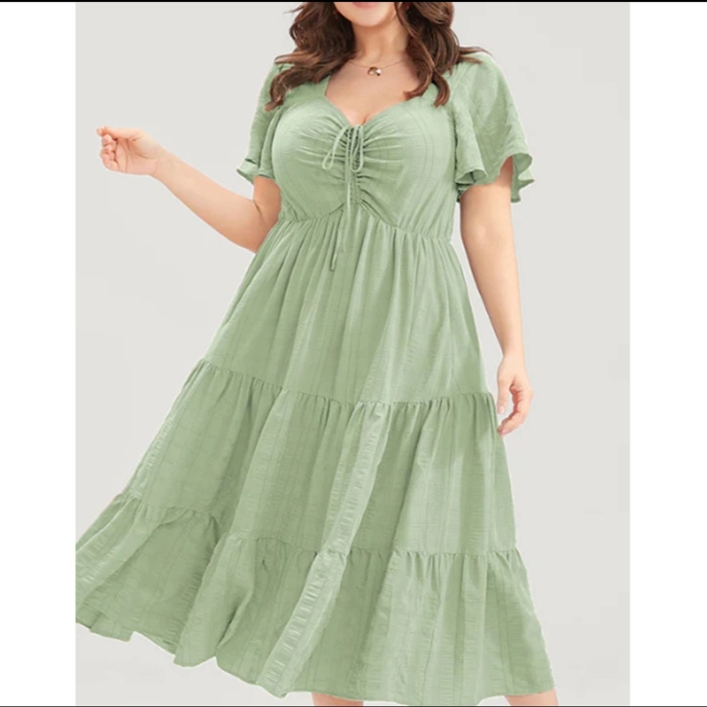 Bloomchic Mint Green/ Sea foam flair midi dress, size 22/24